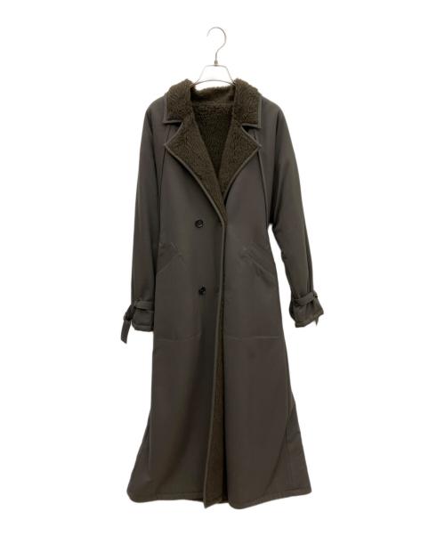 CLANE（クラネ）CLANE (クラネ) 2WAYリバーシブル袖キルティングロングボアコート グレー サイズ:2の古着・服飾アイテム