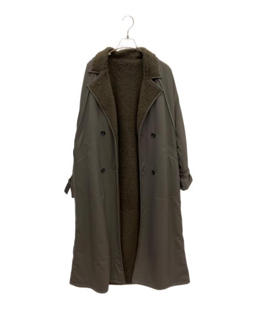 CLANE（クラネ）CLANE (クラネ) 2WAYリバーシブル袖キルティングロングボアコート グレー サイズ:2の古着・服飾アイテム