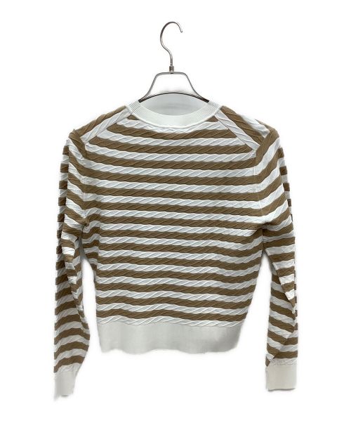 theory（セオリー）theory (セオリー) PANEL TWISTED ST PO COMPACT CREPE ブラウン×ホワイト サイズ:S 未使用品の古着・服飾アイテム