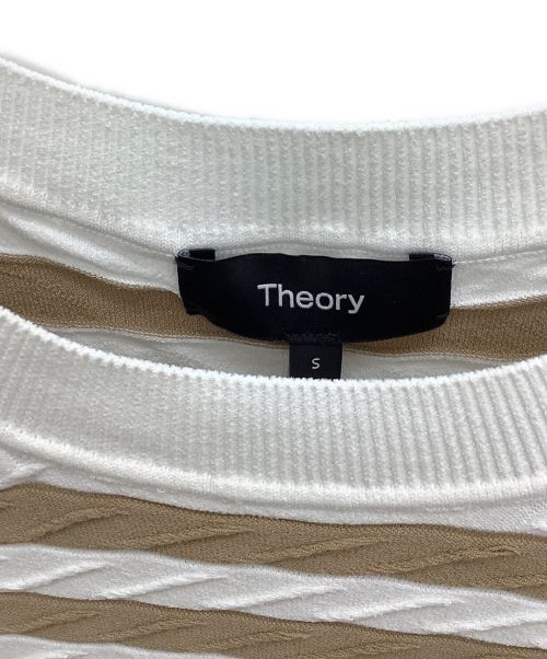 theory（セオリー）theory (セオリー) PANEL TWISTED ST PO COMPACT CREPE ブラウン×ホワイト サイズ:S 未使用品の古着・服飾アイテム