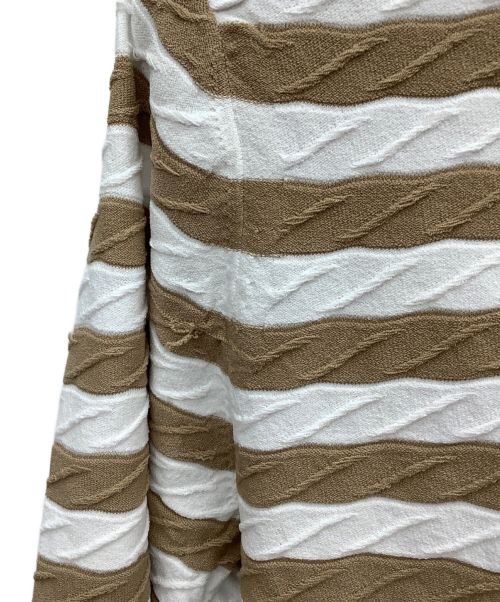 theory（セオリー）theory (セオリー) PANEL TWISTED ST PO COMPACT CREPE ブラウン×ホワイト サイズ:S 未使用品の古着・服飾アイテム