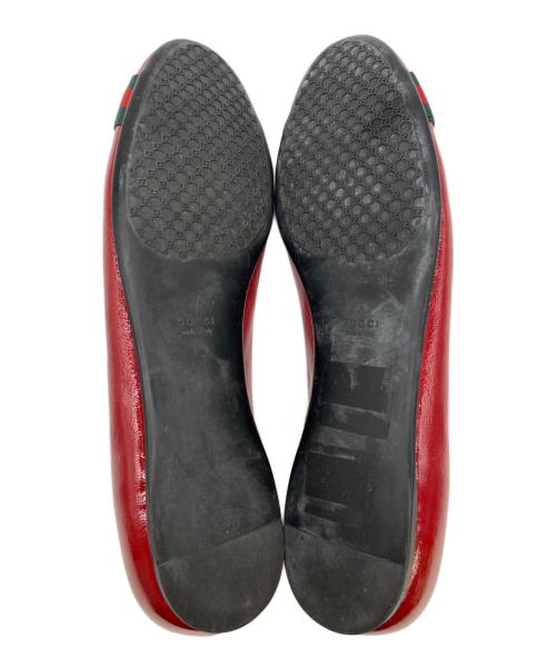 GUCCI（グッチ）GUCCI (グッチ) シェリーライン フラットシューズ レッド サイズ:40 1/2の古着・服飾アイテム