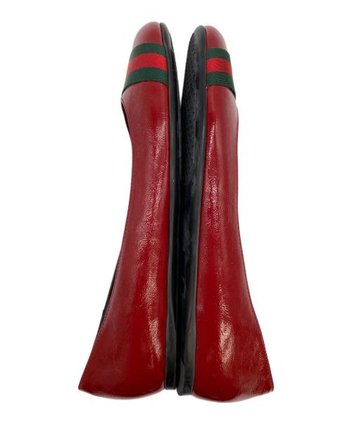 GUCCI（グッチ）GUCCI (グッチ) シェリーライン フラットシューズ レッド サイズ:40 1/2の古着・服飾アイテム