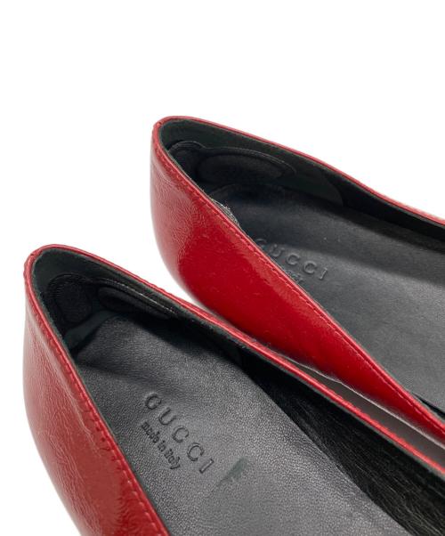 GUCCI（グッチ）GUCCI (グッチ) シェリーライン フラットシューズ レッド サイズ:40 1/2の古着・服飾アイテム