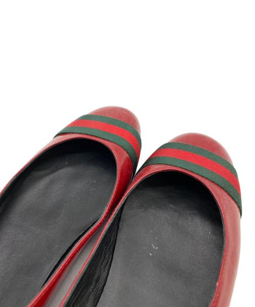 GUCCI（グッチ）GUCCI (グッチ) シェリーライン フラットシューズ レッド サイズ:40 1/2の古着・服飾アイテム