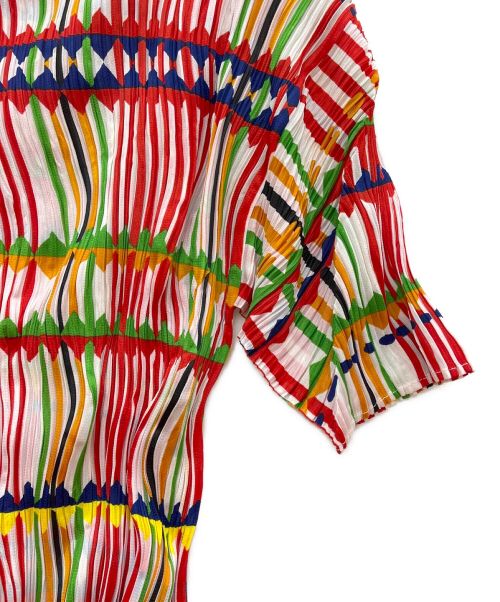 PLEATS PLEASE（プリーツプリーズ）PLEATS PLEASE (プリーツプリーズ) プリーツカットソー マルチカラー サイズ:3の古着・服飾アイテム