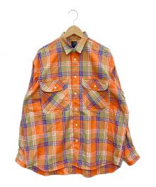 DAIWA PIER39（ダイワ ピア39）の古着「TECH ELBOW PATCH WORK SHIRTS FLANNEL」｜オレンジ