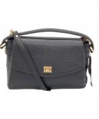 Gianni Notaroジャンニ ノターロ）の古着「フラップ 2WAY ハンドバッグ」｜ブラック