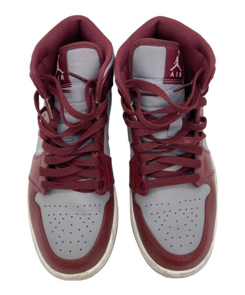 NIKE（ナイキ）NIKE (ナイキ) Air Jordan 1 Mid グレー×ワインレッド サイズ:25の古着・服飾アイテム