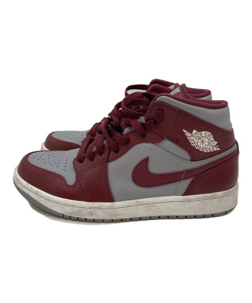 NIKE（ナイキ）NIKE (ナイキ) Air Jordan 1 Mid グレー×ワインレッド サイズ:25の古着・服飾アイテム