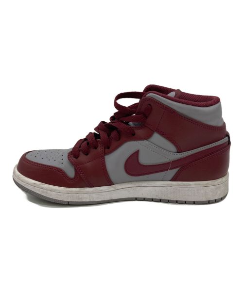 NIKE（ナイキ）NIKE (ナイキ) Air Jordan 1 Mid グレー×ワインレッド サイズ:25の古着・服飾アイテム