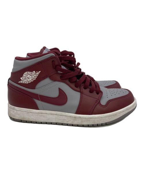 NIKE（ナイキ）NIKE (ナイキ) Air Jordan 1 Mid グレー×ワインレッド サイズ:25の古着・服飾アイテム