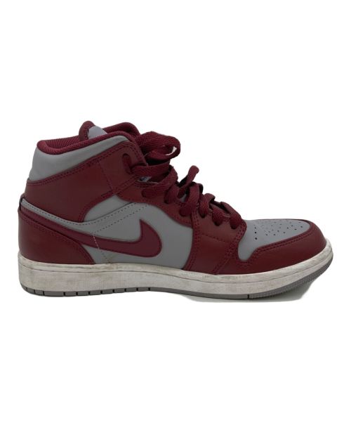 NIKE（ナイキ）NIKE (ナイキ) Air Jordan 1 Mid グレー×ワインレッド サイズ:25の古着・服飾アイテム