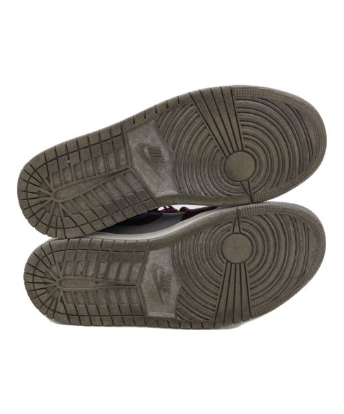 NIKE（ナイキ）NIKE (ナイキ) Air Jordan 1 Mid グレー×ワインレッド サイズ:25の古着・服飾アイテム