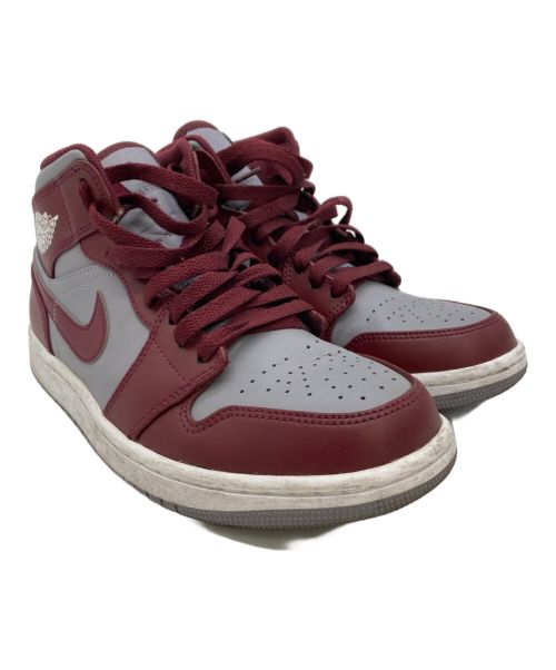 NIKE（ナイキ）NIKE (ナイキ) Air Jordan 1 Mid グレー×ワインレッド サイズ:25の古着・服飾アイテム