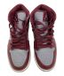 NIKE (ナイキ) Air Jordan 1 Mid グレー×ワインレッド サイズ:25：9000円