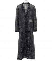 COMME des GARCONS COMME des GARCONS（コムデギャルソン コムデギャルソン）の古着「花柄シースルーシャツワンピース」｜ブラック