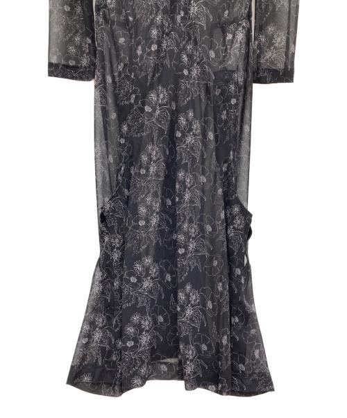 COMME des GARCONS COMME des GARCONS（コムデギャルソン コムデギャルソン）COMME des GARCONS COMME des GARCONS (コムデギャルソン コムデギャルソン) 花柄シースルーシャツワンピース ブラック サイズ:L 未使用品の古着・服飾アイテム