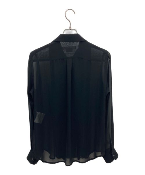 COMME des GARCONS COMME des GARCONS（コムデギャルソン コムデギャルソン）COMME des GARCONS COMME des GARCONS (コムデギャルソン コムデギャルソン) ラウンドカラーセミシアーシャツ ブラック サイズ:Lの古着・服飾アイテム