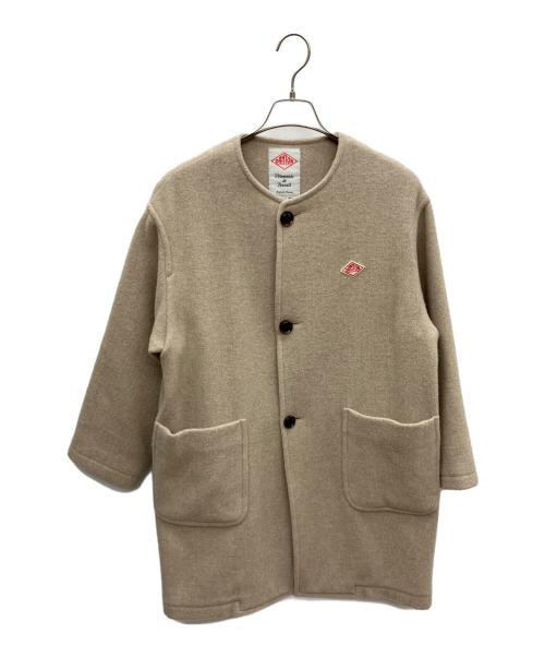 DANTON（ダントン）DANTON (ダントン) カラーレスクルーネックコート ベージュ サイズ:Sの古着・服飾アイテム