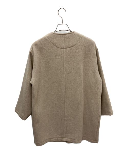 DANTON（ダントン）DANTON (ダントン) カラーレスクルーネックコート ベージュ サイズ:Sの古着・服飾アイテム