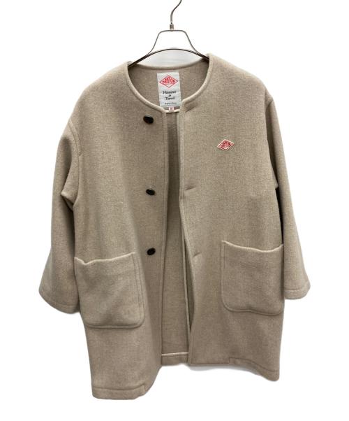 DANTON（ダントン）DANTON (ダントン) カラーレスクルーネックコート ベージュ サイズ:Sの古着・服飾アイテム