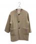 DANTON（ダントン）の古着「カラーレスクルーネックコート」｜ベージュ