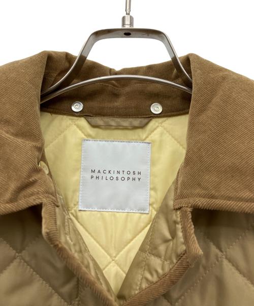 MACKINTOSH PHILOSOPHY（マッキントッシュ フィロソフィー）MACKINTOSH PHILOSOPHY (マッキントッシュ フィロソフィー) キルティングコート ブラウン×イエロー サイズ:36の古着・服飾アイテム