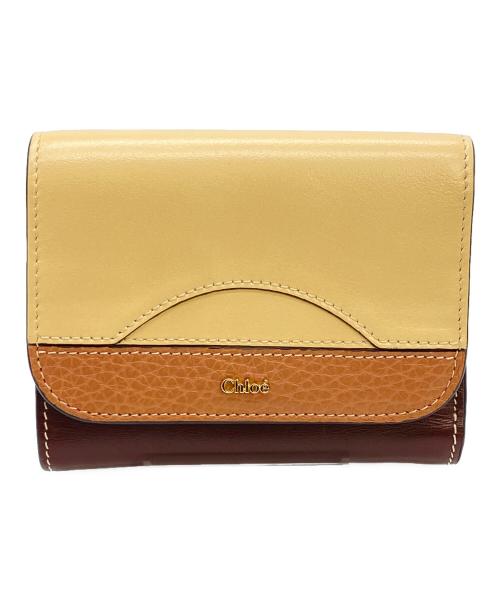 Chloe（クロエ）Chloe (クロエ) WALDEN トリフォールドウォレット ベージュ×ブラウンの古着・服飾アイテム