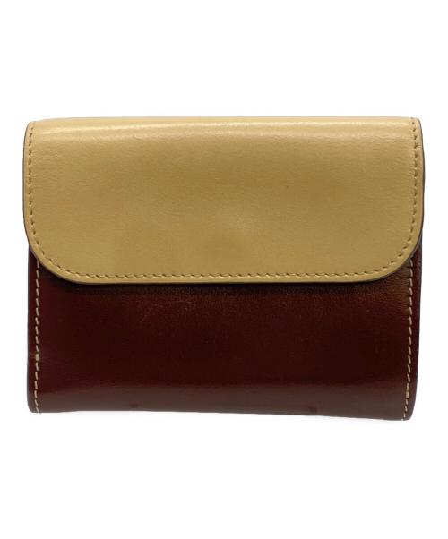 Chloe（クロエ）Chloe (クロエ) WALDEN トリフォールドウォレット ベージュ×ブラウンの古着・服飾アイテム