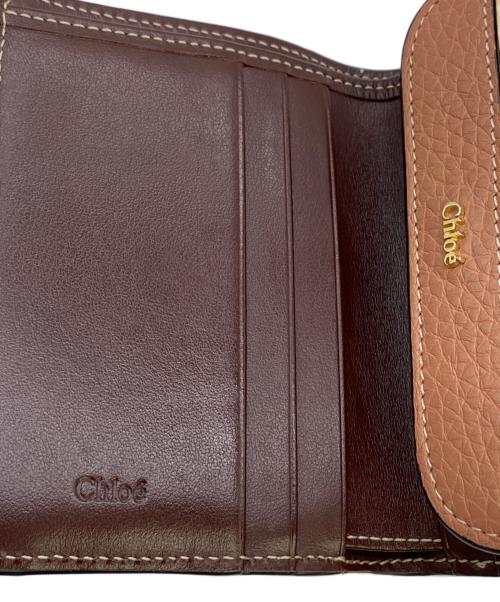 Chloe（クロエ）Chloe (クロエ) WALDEN トリフォールドウォレット ベージュ×ブラウンの古着・服飾アイテム