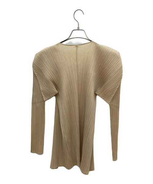 ISSEY MIYAKE（イッセイミヤケ）ISSEY MIYAKE (イッセイミヤケ) プリーツカーディガン ベージュ サイズ:Mの古着・服飾アイテム
