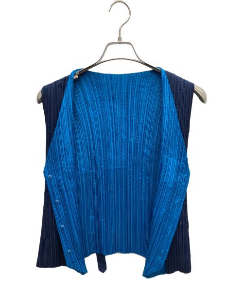 ISSEY MIYAKE（イッセイミヤケ）ISSEY MIYAKE (イッセイミヤケ) ベスト ブルー×ネイビー サイズ:Mの古着・服飾アイテム