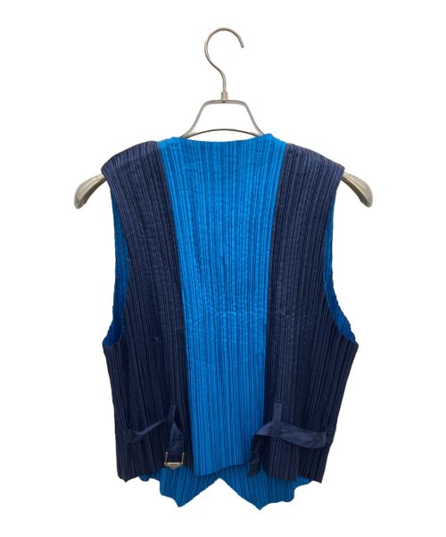 ISSEY MIYAKE（イッセイミヤケ）ISSEY MIYAKE (イッセイミヤケ) ベスト ブルー×ネイビー サイズ:Mの古着・服飾アイテム