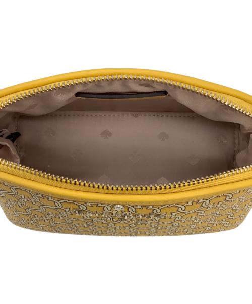 Kate Spade（ケイトスペード）Kate Spade (ケイトスペード) コスメポーチ イエロー×ホワイトの古着・服飾アイテム