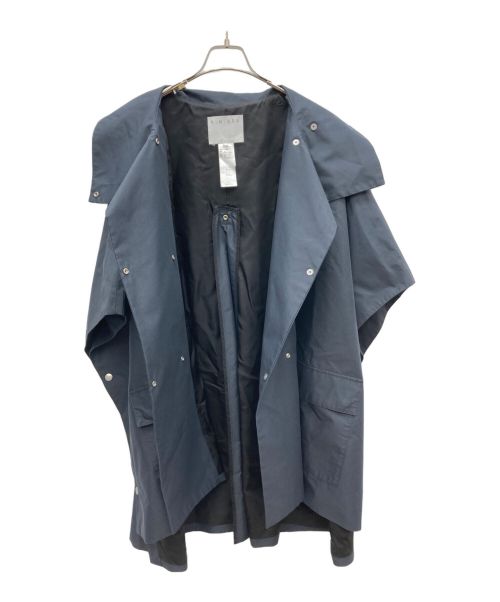 RIM.ARK（リムアーク）RIM.ARK (リムアーク) スタンドカラーポンチョ ブラック×ネイビー サイズ:FREEの古着・服飾アイテム