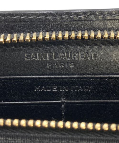 Saint Laurent Paris（サンローランパリ）Saint Laurent Paris (サンローランパリ) ラウンドファスナー長財布 ブラックの古着・服飾アイテム