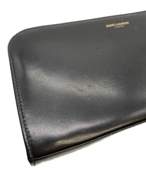 Saint Laurent Paris（サンローランパリ）Saint Laurent Paris (サンローランパリ) ラウンドファスナー長財布 ブラックの古着・服飾アイテム