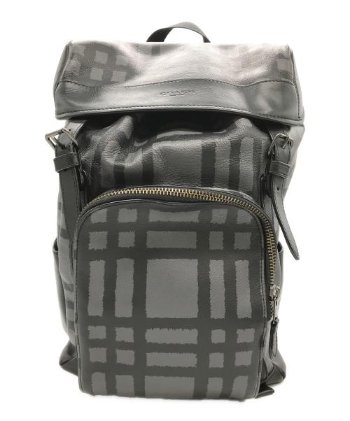 COACH（コーチ）COACH (コーチ) ワイルドプレイドヘンリーバックパック グレー×ブラックの古着・服飾アイテム