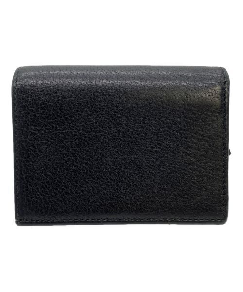 GUCCI（グッチ）GUCCI (グッチ) GGマーモント コンパクトウォレット ブラック×レッドの古着・服飾アイテム