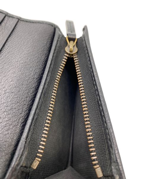 GUCCI（グッチ）GUCCI (グッチ) GGマーモント コンパクトウォレット ブラック×レッドの古着・服飾アイテム