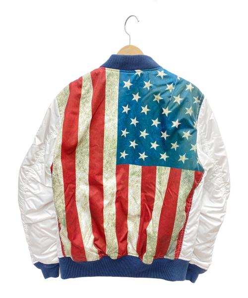 AVIREX（アヴィレックス）AVIREX (アヴィレックス) リバーシブル MA-1 ホワイト×レッド サイズ:XLの古着・服飾アイテム