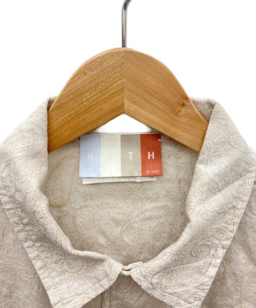 KITH（キス）KITH (キス) Paisley Jacquard Thompson Camp Collar Shirt ベージュ サイズ:Mの古着・服飾アイテム