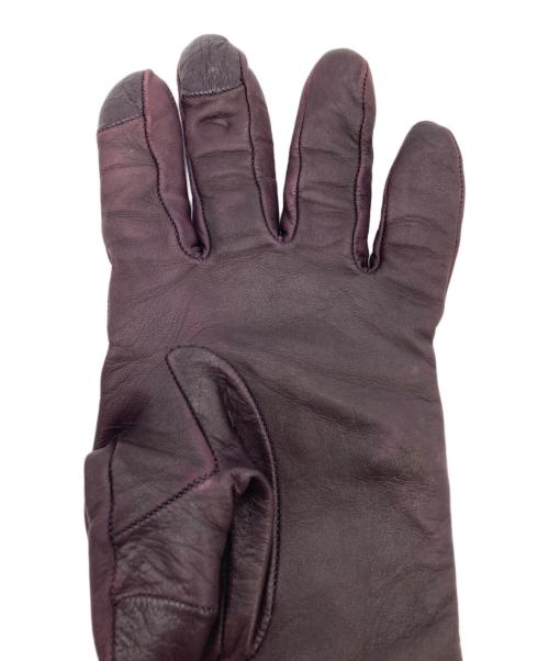 COACH（コーチ）COACH (コーチ) レザーグローブ パープル サイズ:7の古着・服飾アイテム