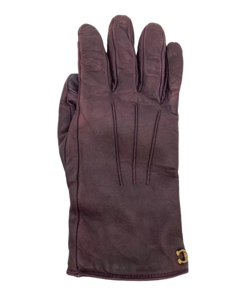 COACH（コーチ）COACH (コーチ) レザーグローブ パープル サイズ:7の古着・服飾アイテム