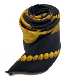 HERMES（エルメス）の古着「アフリカのスプーンシルクスカーフ」｜ブラック×イエロー