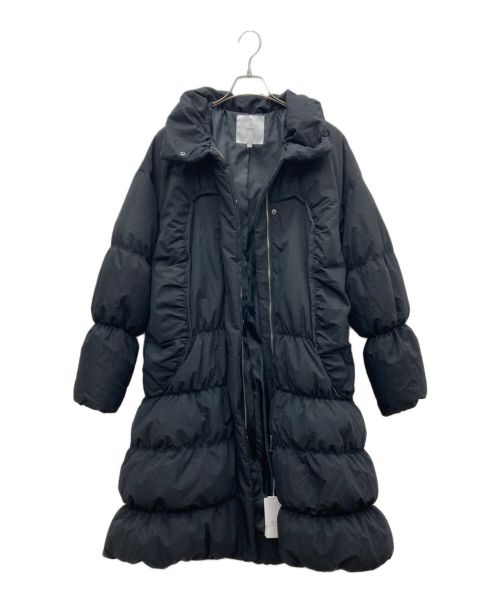 UN3D.（アンスリード）UN3D. (アンスリード) ギャザーロングダウンコート ブラック サイズ:38 未使用品の古着・服飾アイテム