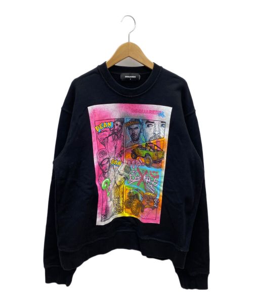 DSQUARED2（ディースクエアード）DSQUARED2 (ディースクエアード) スウェット ブラック×ピンク サイズ:Ｓの古着・服飾アイテム