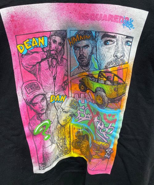 DSQUARED2（ディースクエアード）DSQUARED2 (ディースクエアード) スウェット ブラック×ピンク サイズ:Ｓの古着・服飾アイテム