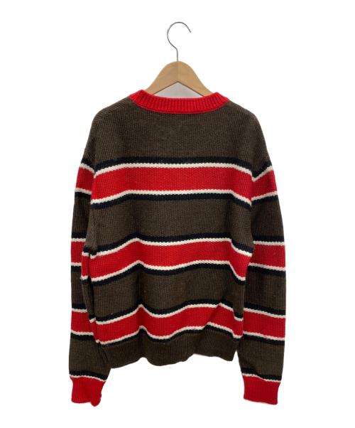 DSQUARED2（ディースクエアード）DSQUARED2 (ディースクエアード) STRIPED PULLOVER ボーダーニット レッド×ブラウン サイズ:Mの古着・服飾アイテム